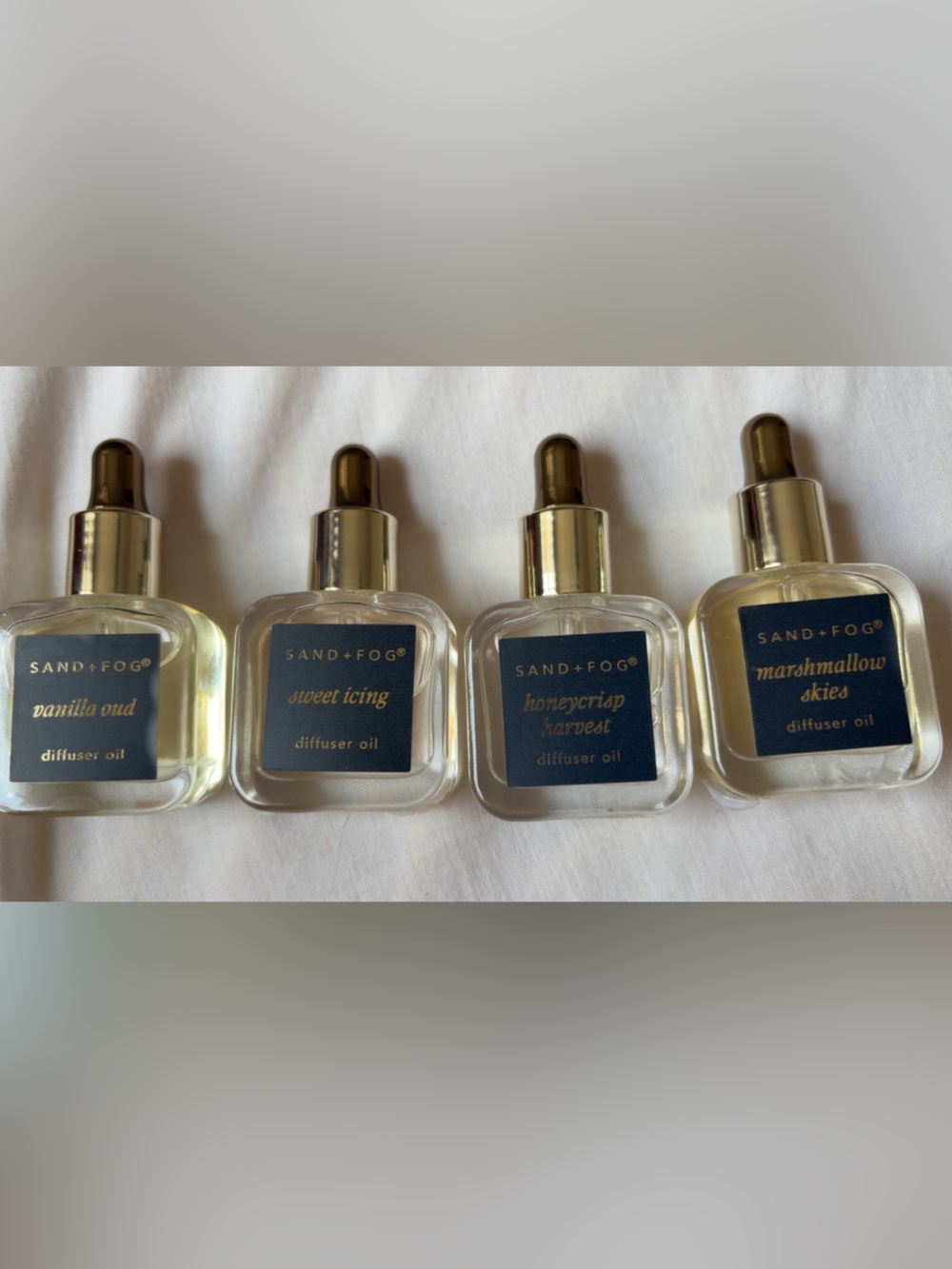 Sand + Fog Clear Diffuser Oil with Gold Dropper — Vanilla Oud (Clear)